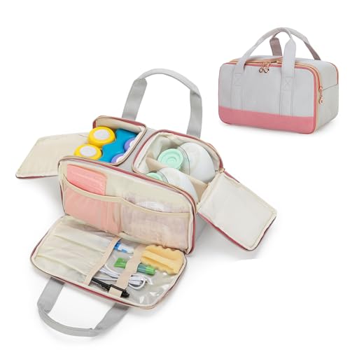 Image of Damero Wearable Breast Pump Bag Compatible with Elvie, Willow, Momcozy Breast Pump, Tote Bag for Most Medela Electronic Pumps, Pump Parts and Ice Pack, Patent Design