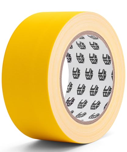 Bates- Yellow Gaffers Tape 2 Inch x 23 Yards, Yellow Gaffer Tape 2 inch, Polyethylene-Coated Cloth, Non-Reflective, No Residue