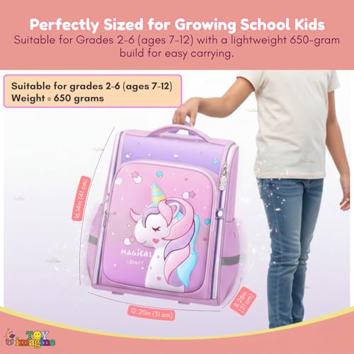 Image of Toy Imagine Kids School Bag for Boys & Girls | 180 Zipper Lightweight Large Capacity School Backpack | 3D Cartoon Design | Comfortable School Bag (Age 7-14 Years)