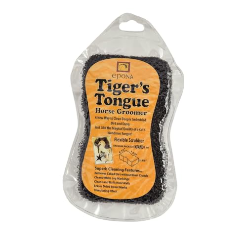 Epona Tigers Tongue Horse Groomer & The Queens Brush Set - Grooming Scrubber Sponge & Hair Brush for Removing Dirt & Dander on Horse's Mane & Tail - For Equestrians and Horse Owners, with E-Book