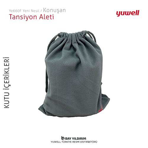Image of Yuwell Digital Blood Pressure Monitor, Model YE-660F, Large LCD Display, Voice Broadcast, 90 Memory Storage, XL Cuff