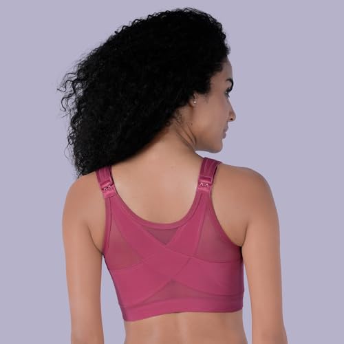 Image of SOIE Women Front Closure Full Coverage Non Padded Non Wired Posture Correction Bra