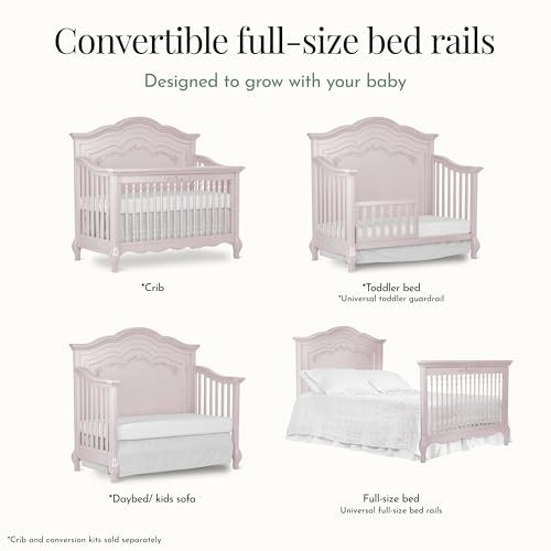 Image of Evolur Aurora Bed Rail, Blush Pink Pearl