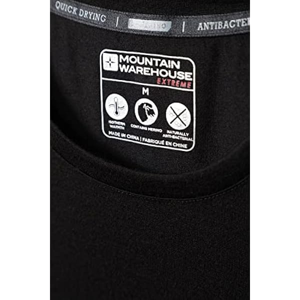 Mountain Warehouse Summit Mens Merino Baselayer T-Shirt – Lana Extra Calda, Maniche Corte – Ideale da Indossare Come Top Termico in Inverno