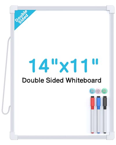 MaxGear Small Dry Erase Board, 14'x11' Double Sided Hanging Whiteboard for Wall, Mini White Board with 3 Dry Erase Markers and 3 magnets, Portable Whiteboard for Planning Learning Writing Drawing Memo