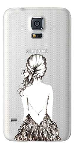 NOVAGO   Compatible con Samsung Galaxy S5 /S5 New /S5 Neo  Carcasa Gel Blanda con impresión Fantasía (Vestido de Noche)