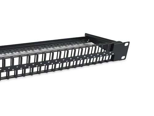 Panel de conexión Keystone de 48 puertos Cat.6 sin blindaje negro 4