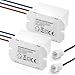 Produktbild DoRight Mini Infrarot Bewegungsmelder 230V Unterputz, Innenbereich, Sensor des menschlichen Körpers, Reichweite 8m bei 360° mit Dämmerungssensor, Fast unsichtbar, IP20, 2 Stück, Weiß