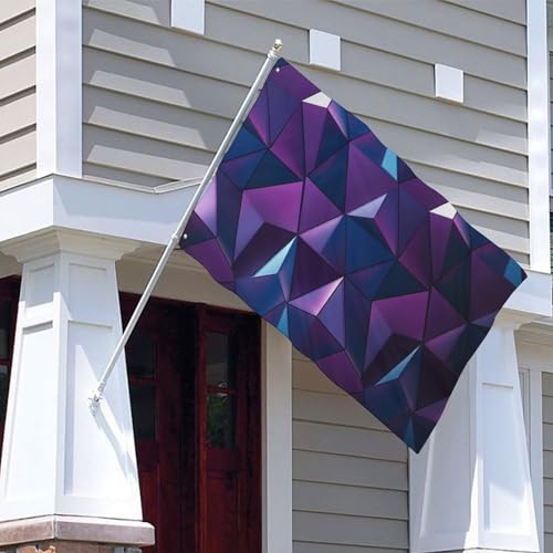 Bannière décorative violette double face grand format motif géométrique de prestige - 5