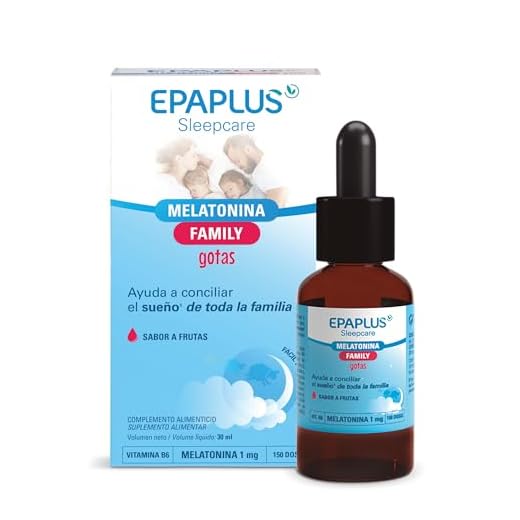 EPAPLUS Sueño Melatonina Family Gotas. 30 ml. Sabor Frutas, Ayuda A Conciliar El Sueño, 150 Dosis, Para Niños y Adultos