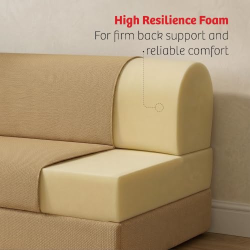 Image of Kurlon Sofa Cum Bed | 3 Seater 75x60x7 Inch - Folds into a Queen Bed | 3-in-1 Sofa, Lounger & Bed | Foldable Sofa Bed | High Resilience Foam Medium Firm | Washable Zip Cover | 3 Years Warranty