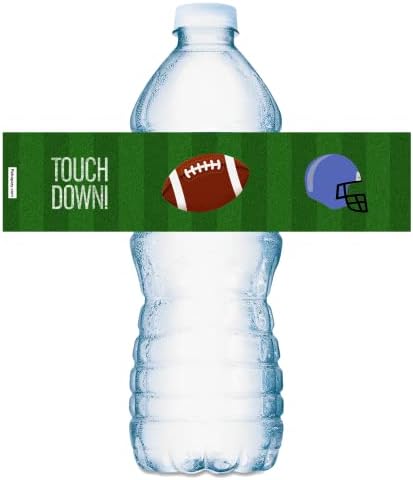 20 Sports Football Water Bottle Labels, Waterproof Water Bottle Wrappers, Great Stickers for Birthday Party, Baby Shower, Wedding, Graduation, or Any ...