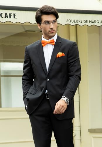 Image of HISDERN Bow Ties for Men Pretied Bowties Classic Formal Business Bow Tie Adjustable Tuxedo Bowtie for Wedding Party