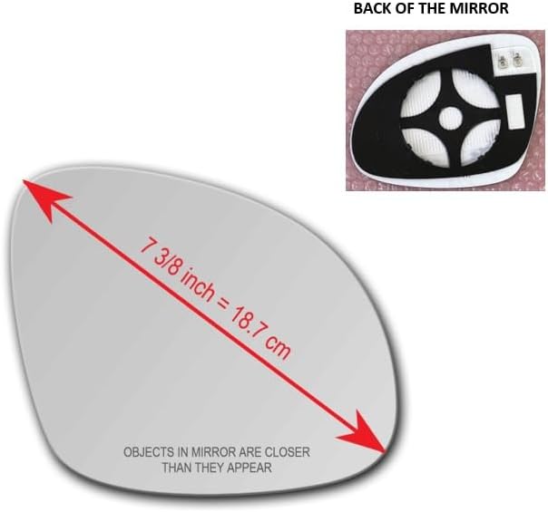 Miniatura 3 de Espejo convexo calentado con placa de respaldo para VW Volkswagen Tiguan 2009-2017 Vista lateral derecha derecha derecha