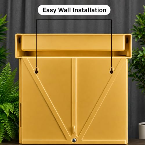 Image of BRANCO Bathroom Cabinet with Mirror | Storage Organiser | Strong Plastic Bathroom Shelves Wall Mounted | Mirror Cabinet (Golden)