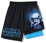 Disney Marvel Star Wars Boys Rash Guard Swim Trunks Compression Liner Summer Swim Shorts UPF 50+Swimming Trunks Surf Bathing Suit Sea Swimsuit Avengers Swimwear Pool Party Black Board Shorts 6-7 Years