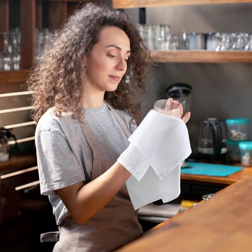Image of Kitchen Napkin 100% Cotton Pack of 50 (15 X 15 Inches) Dinner Napkins with Hemmed Edges,Cloth Napkins for Wedding,Parties,Hotels-Snowy White