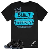 Shirt to Match 11 Gamma/Black, Built Different Sneaker Match Graphic Tee, Best Gift, Mens Clothing, Unisex Tops (US, Alpha, Large, Regular, Regular, Black)