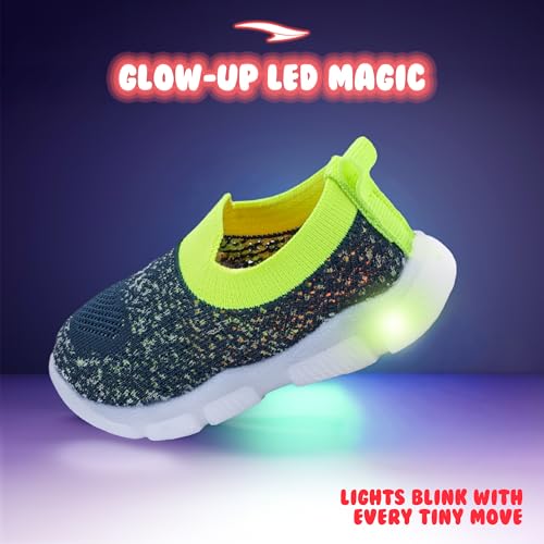 Image of ASIAN Sparkle-01 Kids LED Shoes for Boys & Girls with Soft Knit Material | Lightweight and Easy Slip-On Fit