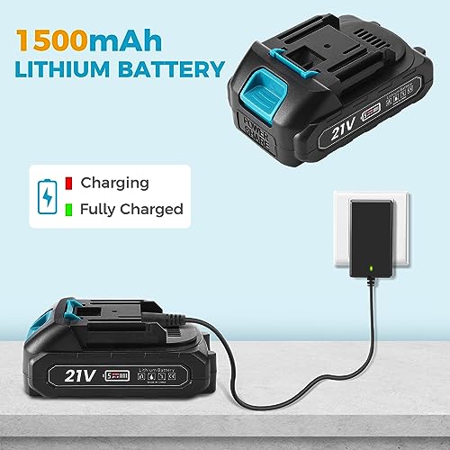 zerotop 21V Akkuschrauber, Akkuschrauber Bohrschrauber Set mit 2x 1500mAh Akkus 35 N.m Max Akku Bohrmaschine Drehmoment auf 25+1 Stufen Bohrschrauber mit 28PCS Zubehöre für Haus und Garten DIY Projekt – Bild 8