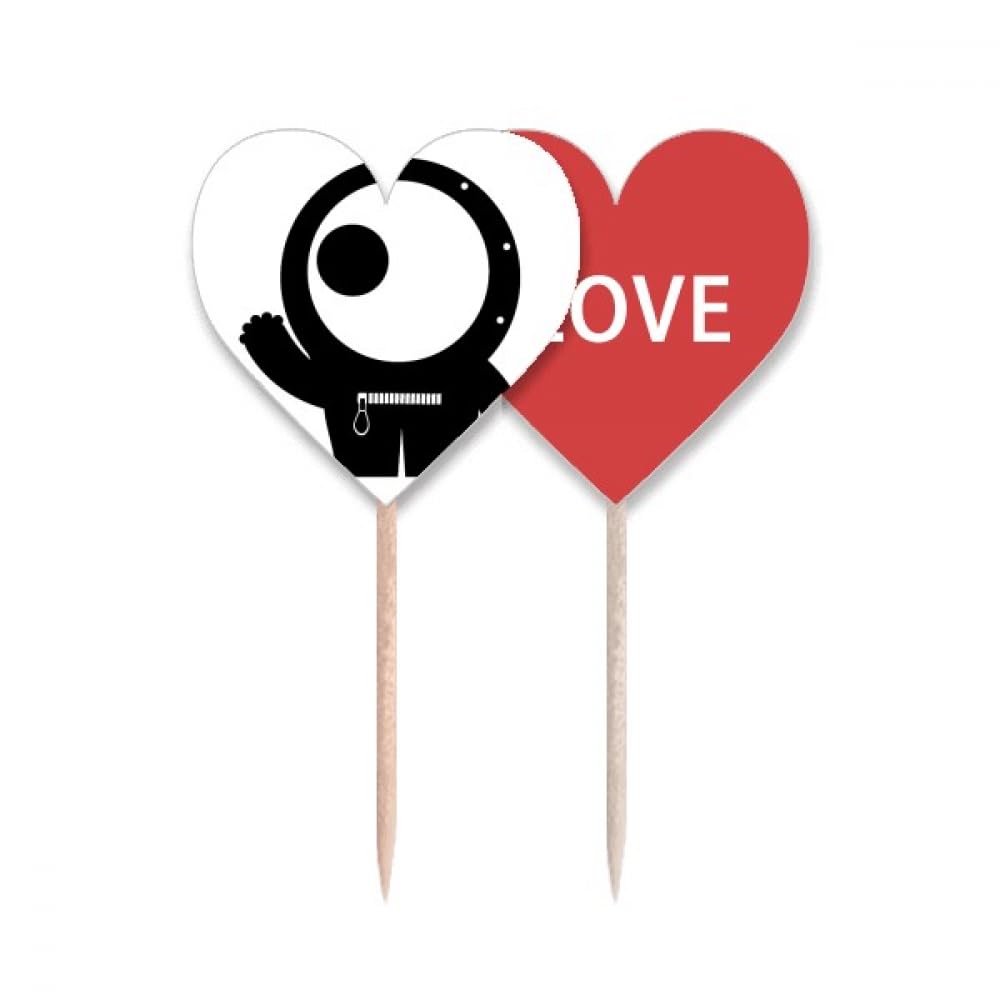 Universe Alien Monster cure-dents drapeau avec motif Love Heart pour décoration originale
