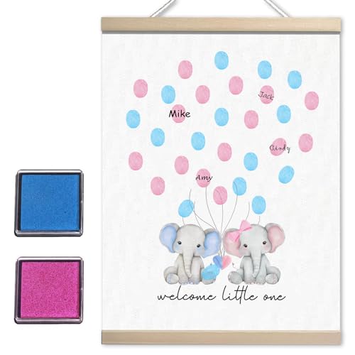 Image of Woodland Baby Shower Decorations, Gender Reveal Elephant Theme Boy or Girl Voting, Baby Gender Reveal Games Voting Board, Welcome to The World
