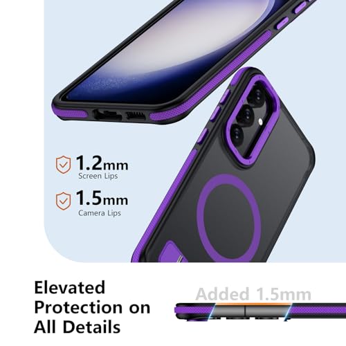 Coque Samsung S23 FE MagSafe béquille antichoc violette - 3