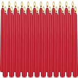 Red Taper Candles 24 Pack, 10 Inch Unscented Holiday Dinner Candles for Valentine's Day Table Decor, Wedding Centerpieces, Long-Lasting 7-8 Hour Burn Time, Premium Wax