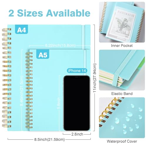 Image of 5 Subject Notebooks College Ruled, Lined Notebook with Removable Dividers
