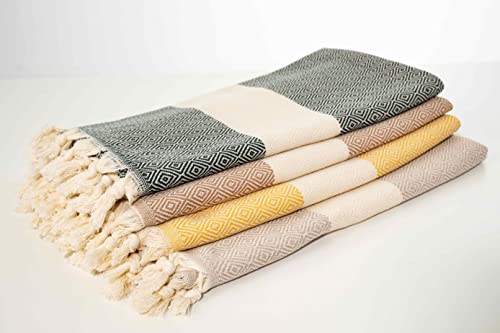 Turkish Bath Towel Peristan By Selin - Set Of 4 Xxl 70X39 Inches, 100% Natural Cotton, Diamond Stitched, Prewashed For Softness, Loincloth And Hammam Towel For Spa, Beach, Pool (Set Of 4, Multicolor) #TOP3