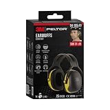 3M Peltor X2 Kapselgehörschutz – idealer Gehörschutz vor hohen Geräuschpegeln im Bereich von 94-105 dB (SNR: 31 dB), zum Beispiel beim Arbeiten mit Schleifmaschinen, 1-er-Pack, Schwarz/Gelb