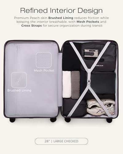 Image of Coolife Luggage, Lightweight PC Hardside Suitcase, Checked-Large 28-Inch | Dual Spinner Wheels, TSA-Approved Lock, Upgraded PC Hardshell, Large-Capacity Checked Luggage, Durable Travel Suitcase
