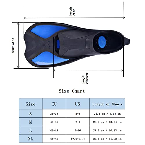Deeyota Short Scuba Diving Fins Adults Swimming Fins Swim Training Fins Swimming Flippers For Snorkeling Floating Diving Fins For Adults Men Women Kids (Yellow M) #TOP2
