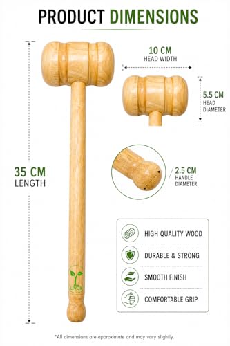 Image of LIVOX Cricket Bat Double Sided Knocking Wooden Mallet (Hammer) with Linseed Bat Oil 100ml, Pack of 2