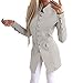 Produktbild Damen Anzug Winterjacke Revers Wollmantel Anzug Mantel Langarm Jacke Knopf Mantel FRAUIT (S, T-Grau)