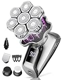 Maraiss Head Shavers for Blad Men, 7D Floating Blades Electric Head Shaver, IPX7 Waterproof Wet Dry Bald Head Shaver, Magnetic Detachable Rechargable Head Shavers, Gifts for Man Male Father Husband