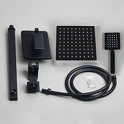 Ensemble de robinet de douche noir 10" avec pommeau LED et douchette