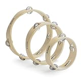 MUSICUBE Tambourine for Adults Kids 3 Packs Wood Tambourine Hand Held Metal Jingles Percussion music