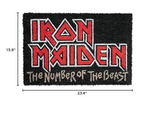 Image of Grupo Erik Iron Maiden Door Mat | 15.7 x 23.6 Inches - 40 x 60 Cm | Coconut Coir | Eco Friendly 100% | Indoor And Outdoor Door Mat | Iron Maiden Merchandise