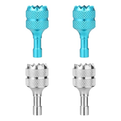 Image of 4pcs Drone Controller Sticks, Aluminum Drone Control Joystick Detachable Thumb Rocker Replacement Compatible with DJI Mini 3 Pro DJI RC Smart Controller Accessories (Silver, Lake Blue)