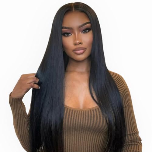 30inch Lace Front Wigs Human Hair 13x4 Straight Lace Front Wigs HD Transparent 200% Density Glueless Wigs For Black Women Pre Plucked With Baby Hair