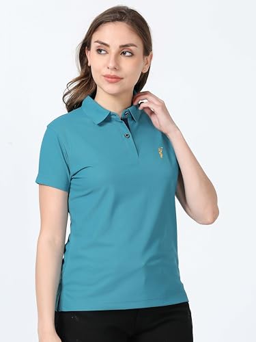 Image of STELLERS Women's Premium Polo T-Shirt, Regular Fit | Odour Resistant | Wrinkle Free | Quick Dry | Stretchable | Lightweight | Breathable | Sustainable | Anti-Static | Feather Touch Feel