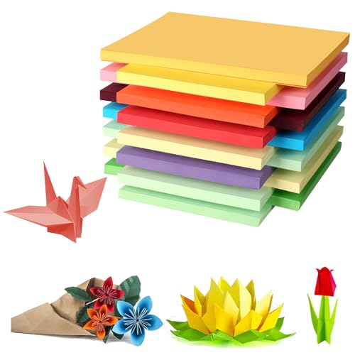 100Papierbögen,buntes papier a4,bastelpapier,buntes druckerpapier a4 ,70gsm,origami papier,Cardstock Kinder, buntes papier zum basteln Erwachsene, Anfänger, DIY Kunst und Handwerk bunte papiere (100)