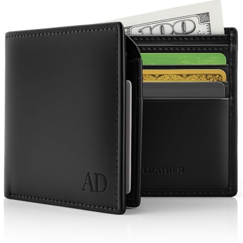 Vegan Leather Bifold Wallets For Men - Cruelty Free Non Leather Mens Wallet With ID Window RFID Gifts For Him