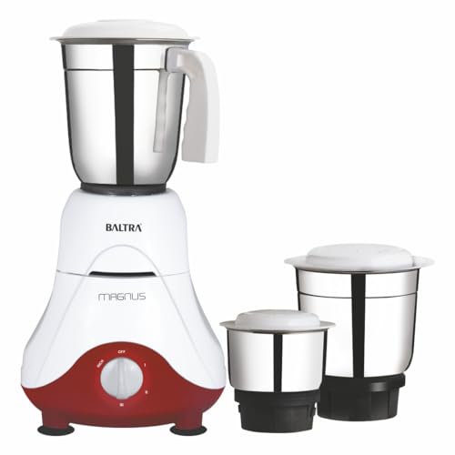 Image of Baltra Magnus BMG-162 Mixer Grinder 550W | Superior Mixie For Kitchen | 2-In-1 For Dry Grinding | Blade Function With Powerful Motor | 3 Stainless Steel Mixer Jars | 2 Years Product Warranty