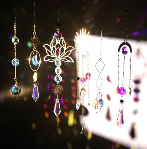 image for ilclviz Suncatcher Crystal Hanging Sun Catcher Prism with Chain Pendan