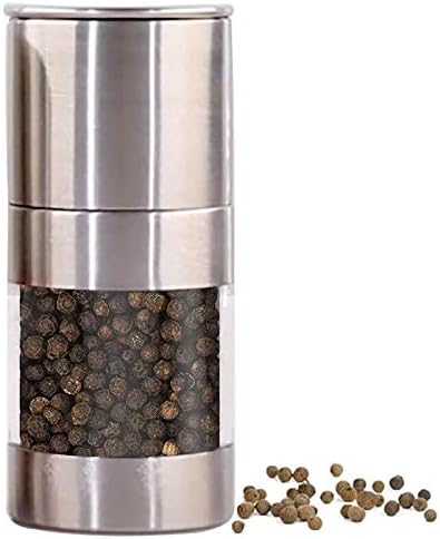 Amazon Goshopping ペッパーミル ソルトミル 調味料挽き ステンレス製 小型 ごますり器 ブラックペッパー 容器 スパイスミル 入れ セラミックミル おしゃれ 胡椒 岩塩 ミル キッチン用品 塩 コショウ入れ オンライン通販