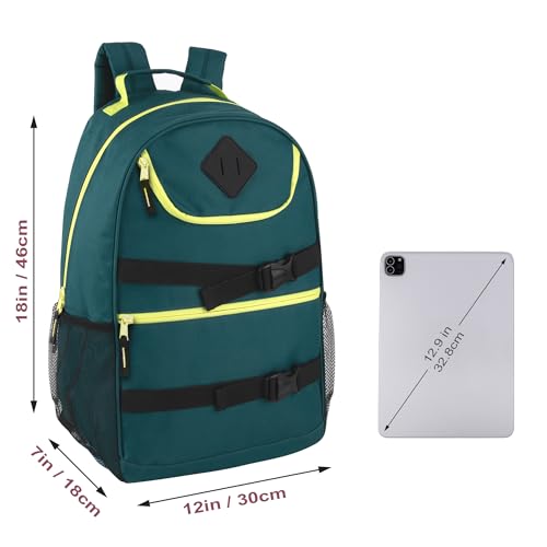 24 Pack Bulk Bungee Backpacks for College, Homeless Adults, Donation | 18 Inch Heavy Duty Multi Pocket Backpacks in Bulk (Men's Pack)4