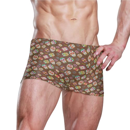 Skull Mens Swim Trunk Swimwear Bathing Suit Swim Brief Square Leg Board Short S B04053743