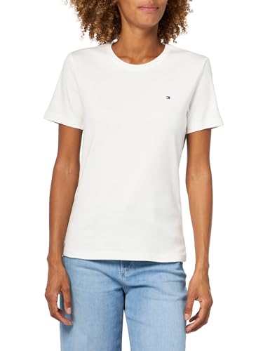 Tommy Hilfiger Women's Slim Ribbed Crew Neck T-Shirt,...